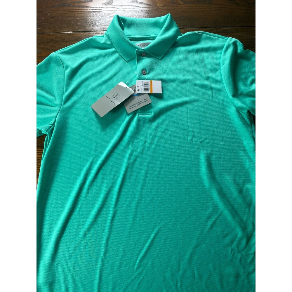 NEW PGA Tour Short Sleeve Polo Golf Shirt Men's Size Small Aqua Green NWT
